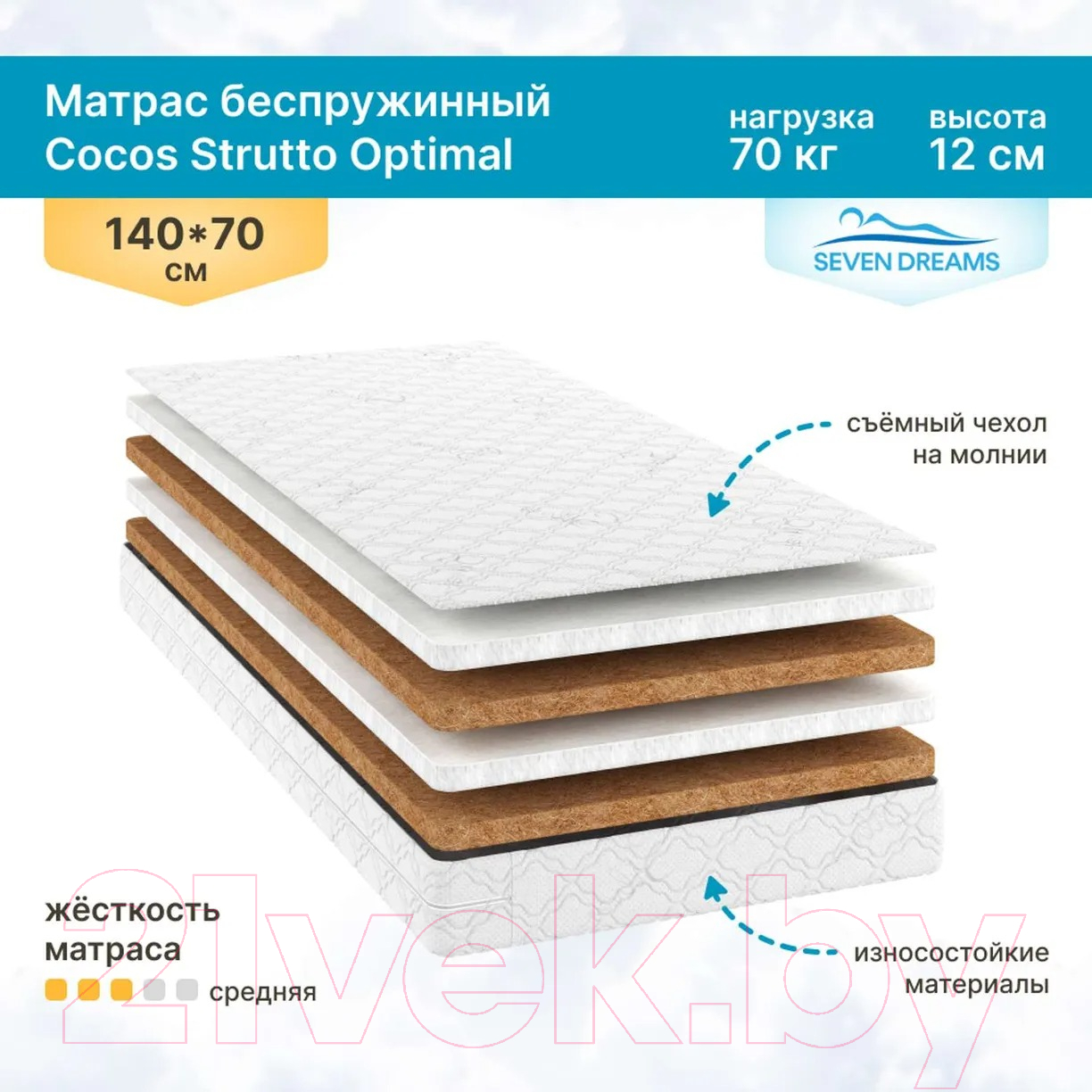 Матрас в кроватку Seven Dreams Cocos Strutto Optimal 415294