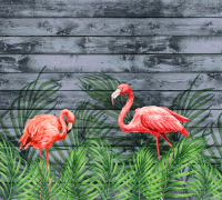 Фотообои листовые Vimala Фламинго акварель (270x300) - 