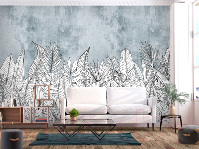 Фотообои листовые Vimala Векторные цветы на стене (270x400)