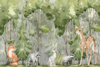 Фотообои листовые Vimala Животные в лесу 3 (270x400) - 