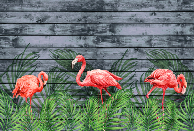 Фотообои листовые Vimala Фламинго акварель (270x400)