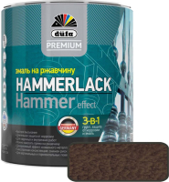 Эмаль Dufa Premium Hammerlack на ржавчину молотковая (750мл, коричневый) - 