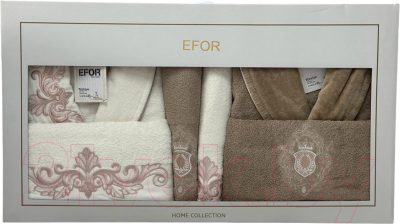 Комплект текстиля для ванной Efor Nakisli BR-01991/04 (кремовый/кофейный)