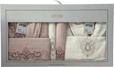 Комплект текстиля для ванной Efor Nakisli BR-01991/03 (персиковый/кремовый)
