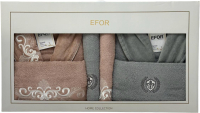 Комплект текстиля для ванной Efor Nakisli BR-01991/01 (пудровый/зеленый) - 