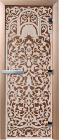 Стеклянная дверь для бани/сауны Doorwood Флоренция 70x190 / DW01688 (бронза, коробка хвоя) - 