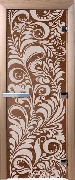 Стеклянная дверь для бани/сауны Doorwood Хохлома 70x190 / DW01689