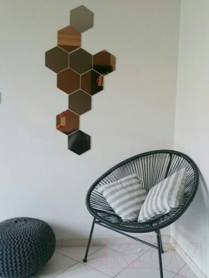 Изображение товара Зеркальная стеновая панель MirrorWall Гексагон (бронзовый)