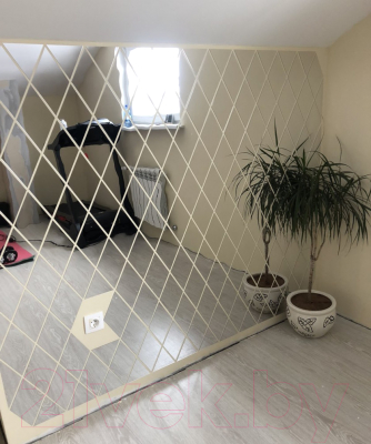 Изображение товара Зеркальная стеновая панель MirrorWall Ромб 2.0 (серебристый)