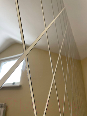 Изображение товара Зеркальная стеновая панель MirrorWall Ромб 2.0 (серебристый)