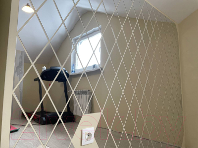 Изображение товара Зеркальная стеновая панель MirrorWall Ромб 2.0 (серебристый)