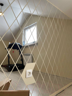 Изображение товара Зеркальная стеновая панель MirrorWall Ромб 2.0 (серебристый)