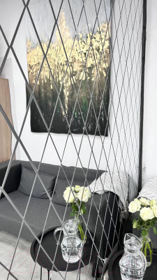 Изображение товара Зеркальная стеновая панель MirrorWall Ромб 2.0 (серебристый)