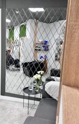 Изображение товара Зеркальная стеновая панель MirrorWall Ромб 2.0 (серебристый)