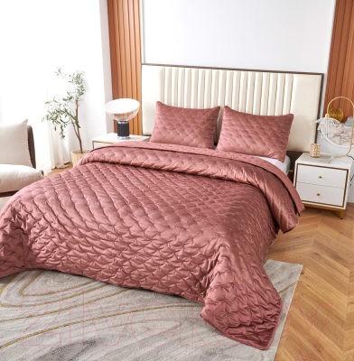Набор текстиля для спальни Sofi de Marko Лея 240x260 / Пок-Л-240х260м (марсала)