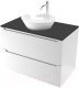 Тумба под умывальник ЗОВ Дион 80 / D80LWP0M9003MKV5-LDSPG (антрацит/белый матовый) - 