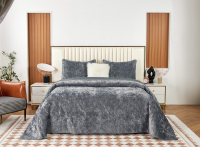 Набор текстиля для спальни Sofi de Marko Розалин 240х260 / Пок-Рз-240х260ср (серый) - 