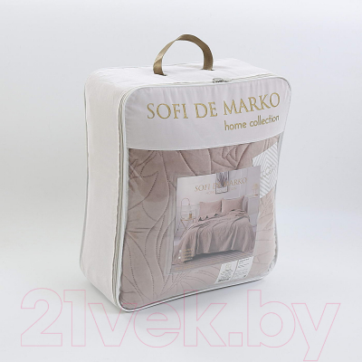 Набор текстиля для спальни Sofi de Marko Глория 240х260 / Пок-Гл3-240х260 (кофе)