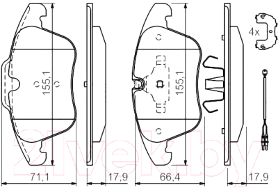 

Тормозные колодки Bosch, 0986494371