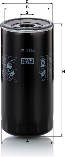 Масляный фильтр Mann-Filter W1170/5 %rs_city_gde%
