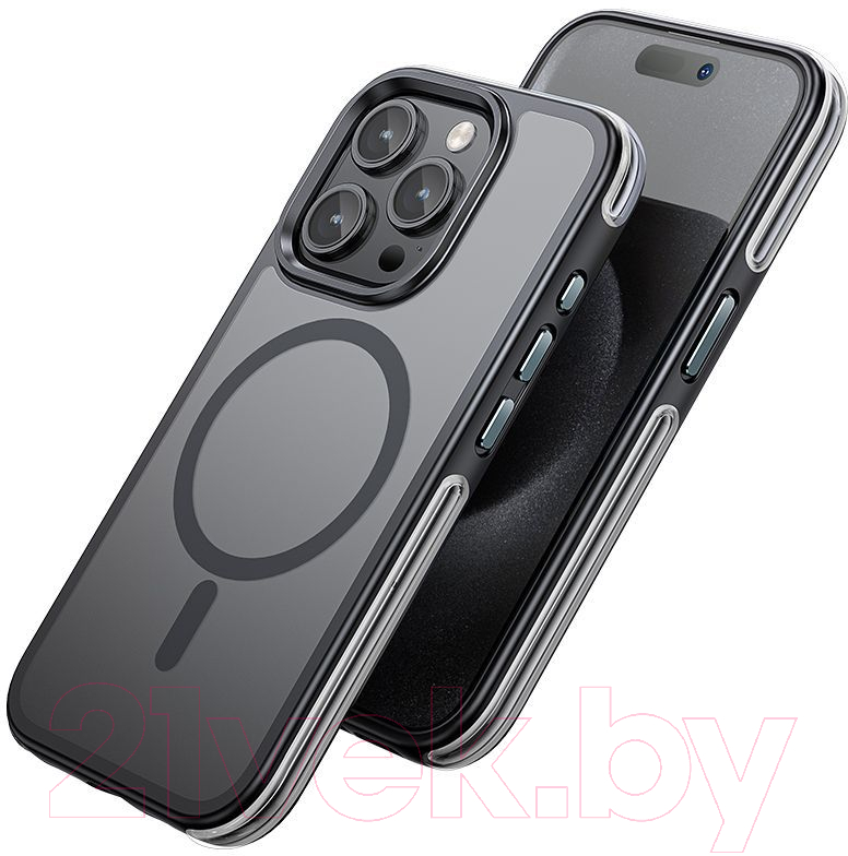 Чехол-накладка Hoco AS5 для iPhone 15 Pro магнитный противоударный (черный) — фото 2