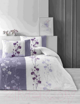 Комплект постельного белья Efor Ranforce Floral Violet евро / PB2021-M