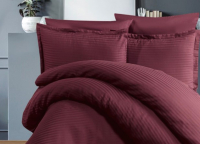 Комплект постельного белья Efor Satin Gizgili Asel PS03 евро / PB1900-M (бордовый) - 