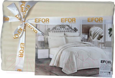Комплект постельного белья Efor Satin Krem евро / PB2349-M02 (кремовый/шампань)