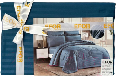Комплект постельного белья Efor Satin Mavi евро / PB2524-M (синий)