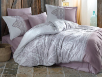 Комплект постельного белья Efor Saten Double Nita V1 160x220 семейный / PB2183-M (розовый) - 