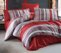 Комплект постельного белья Efor Saten Double Palomar V1 160x220 семейный / PB2184-M (бордовый) - 