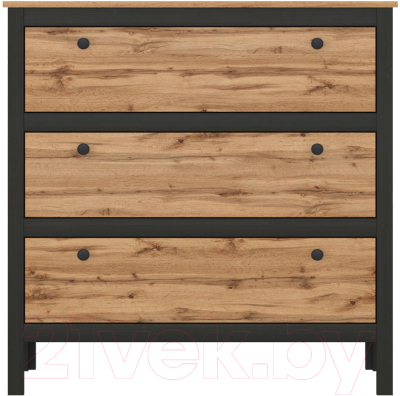 Комод Black Red White Loft KOM3S/90 (дуб вотан/черный)