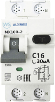 Дифференциальный автомат Wilderness NX10R 1P+N C16 30mA AC 10kA / NX10R-2-016C-030AC - 