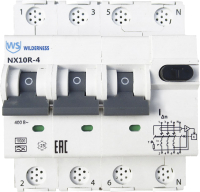 Дифференциальный автомат Wilderness NX10R 3P+N C16 30mA AC 10kA / NX10R-4-016C-030AC - 