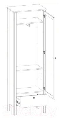 Шкаф Black Red White Loft SZF1W1S/60 (дуб вотан/черный)