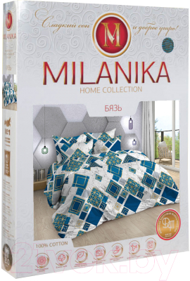 Комплект постельного белья Milanika Плутон 2сп с европростыней (бязь)