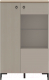 Шкаф с витриной Black Red White Domenica REG1D1W/140 (глиняный серый/дуб сильвержек ореховый) - 