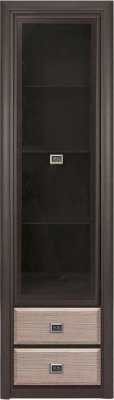 Шкаф-пенал с витриной Black Red White Коен REG1W2S (венге магия/штрокс)