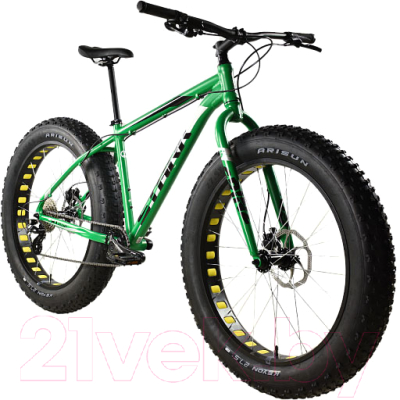 Велосипед STARK Fat 27.3 HD 2024 (18, зеленый/черный/белый)