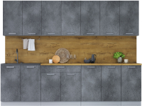 Кухонный гарнитур Интерлиния Мила Лайт 2.8 (бетон портленд/бетон портленд/дуб бунратти) - 