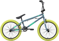 Велосипед STARK Madness BMX 2 2025 (темно-серый матовый/зеленый неон/зеленый) - 