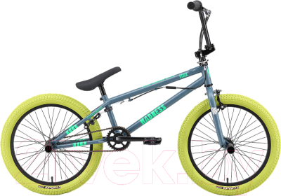 Велосипед STARK Madness BMX 2 2025 (темно-серый матовый/зеленый неон/зеленый)