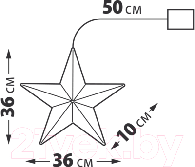 Светодиодная фигура 2D Uniel ULD-R505 3АА Star / UL-00011055