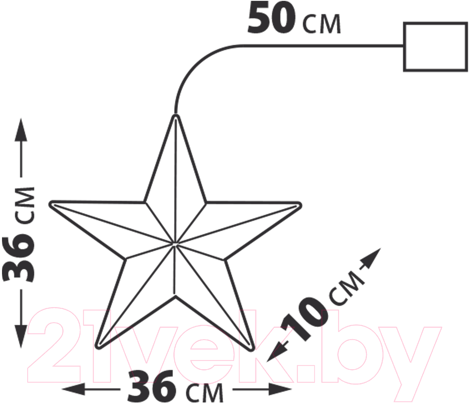 Светодиодная фигура 2D Uniel ULD-R505 3АА Star / UL-00011055 — фото 4