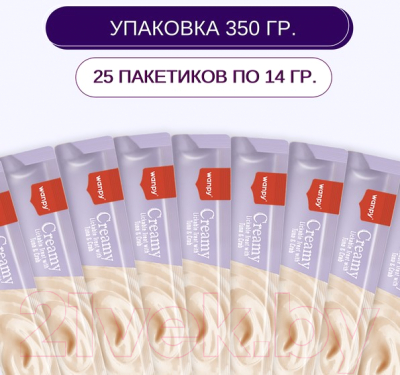 Изображение товара Лакомство для кошек Wanpy Cat Нежное пюре из тунца и краба (25x14г)