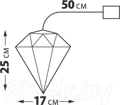 Светодиодная фигура 2D Uniel ULD-R507 3АА Diamond / UL-00011057