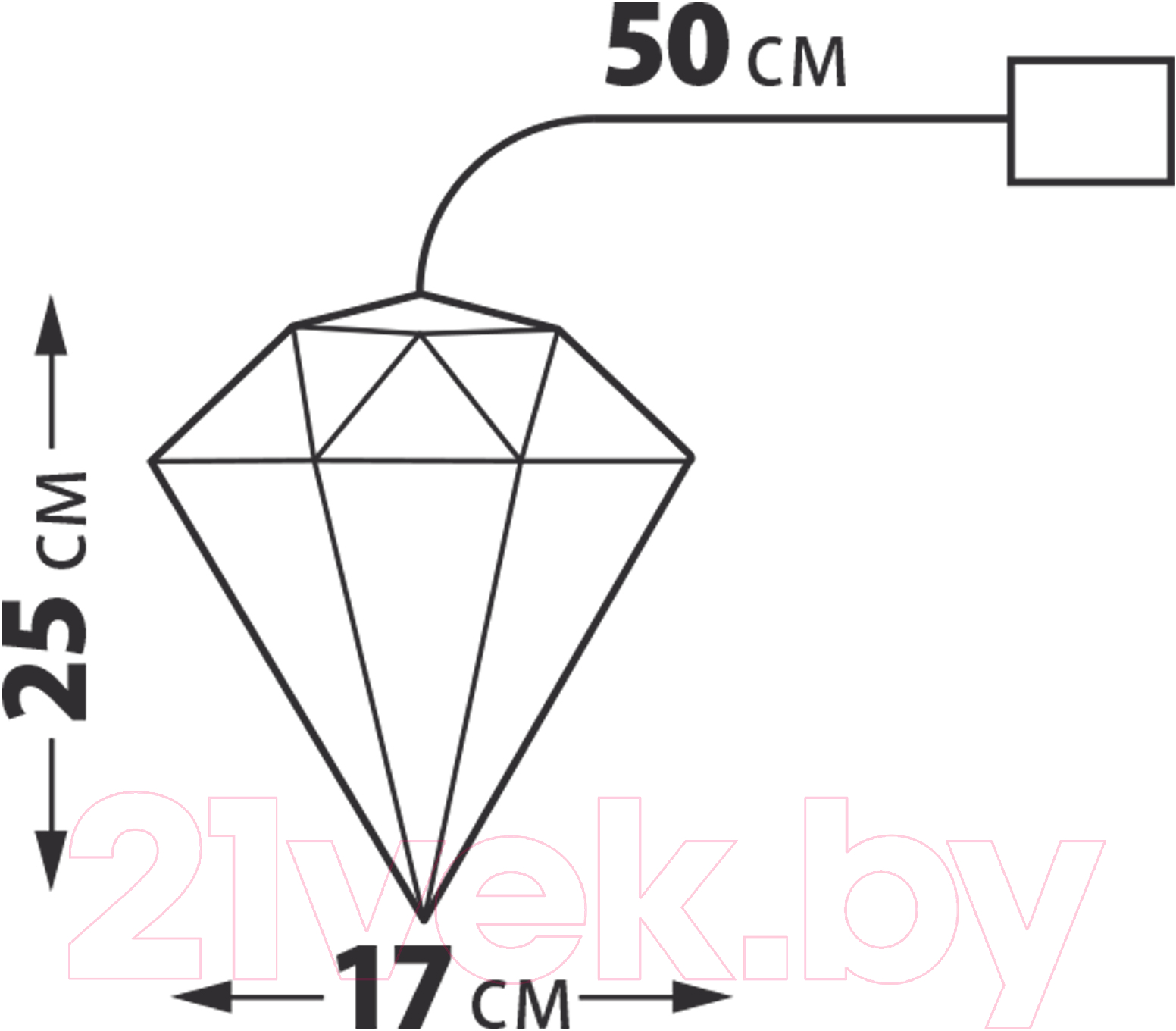 Светодиодная фигура 2D Uniel ULD-R507 3АА Diamond / UL-00011057 — фото 4