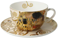 Чашка с блюдцем Goebel Artis Orbis Gustav Klimt Поцелуй / 67-062-99-1 (белый) - 
