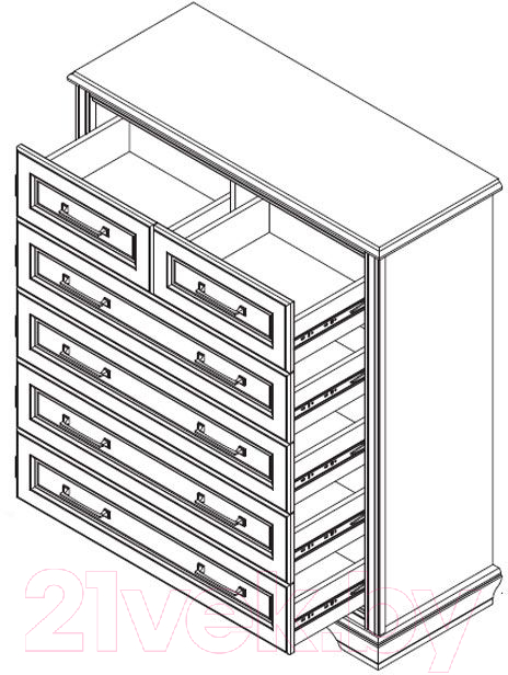 Комод Black Red White Stylius B169-KOM6S