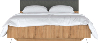 Двуспальная кровать Black Red White Grace LOZ160x200 с подъемным механизмом (дуб наварра/графит) - 